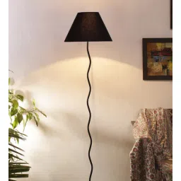 Fauci Black Cottan Fabric Shade Club Floor Lamp With Iron Base By New Era-picture-13