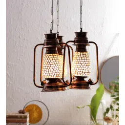 Gold Metal and Glass Lantern by New Era-picture-16