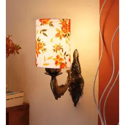 new era Antique Gold Wall Lamp with Cotton Printed Shade-picture-37