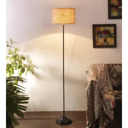 new era Classic Beige Jute Shade Club Floor Lamp With Iron Base-picture-14