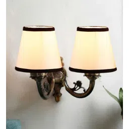 new era Dual Antique Gold Wall Lamp with Cotton White & black Shade-picture-29
