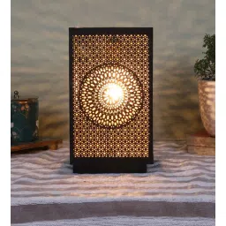 new era Etched Metal Night Lamp with Metal Shade (Antique Gold & Gold)-picture-39
