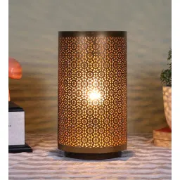 new era Etched Metal Night Lamp with Metal Shade (Antique Gold & Gold)-picture-40