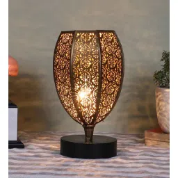 new era Etched Metal Night Lamp with Metal Shade (Antique Gold & Gold)-picture-42