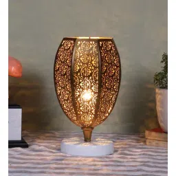 new era Etched Metal Night Lamp with Metal Shade (Antique Gold & Gold)-picture-32