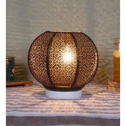 new era Etched Metal Night Lamp with Metal Shade (Antique Gold & Gold)-picture-33