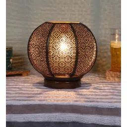 new era Etched Metal Night Lamp with Metal Shade (Antique Gold & Gold)-picture-34