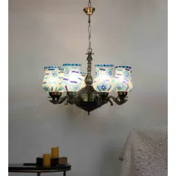 new era Midwest Multicolour Iron 8 Lights Chandelier-picture-39