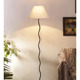 Shizen White Jute Shade Club Floor Lamp With Iron Base By New Era-picture-40