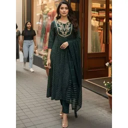 NEW ETHNIC 4 YOU Women Ethnic Motifs Printed Regular Kurta with Trousers & With Dupatta-picture-18