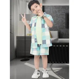 NEW GEN Boys Checked T-shirt and Shirt with Shorts-picture-56