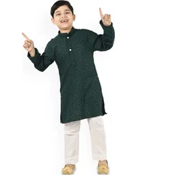 NEW GEN Boys Embroidered Kurta & Pyjamas-picture-47