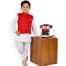 NEW GEN Boys Floral Regular Kurta with Dhoti Pants-picture-25