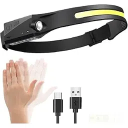 New LED Rechargeable Headlamp with C Type Charging Port 230° Wide Range Brightness Motion Sensor 5 Lighting Mode for Cycling Fishing Camping Climbing DIY etc.-picture-31