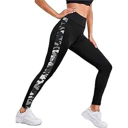 new look Neu Look Gym wear Workout Leggings Tights Ankle Length Stretchable Sports Leggings | Sports Fitness Yoga Track Pants for Girls & Women(Black, Size - XL)-picture-23