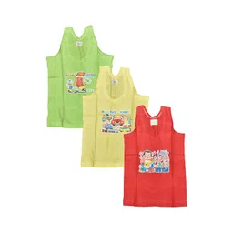 NEW TRINATH HOSIERY Kids Pack Of 3 Printed Cotton Basic Vests NNT-01-picture-55