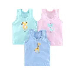 NEW TRINATH HOSIERY Kids Pack Of 3 Printed Cotton Basic Vests TCF-02-picture-38