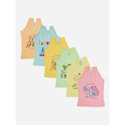 NEW TRINATH HOSIERY Kids Pack Of 6 Printed Cotton Basic Vests GV-01-picture-12