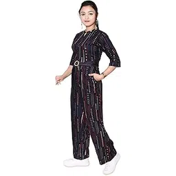 new tusi dresses Cotton Blend Embellished 3/4 Sleeve Women Regular Jumpsuit-picture-41