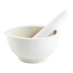 New Verma 8 inch Marble White Mortar &a; Pestle Set for Grinding Small Spices &a; Medicines image 2