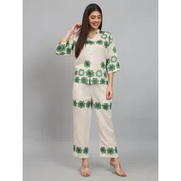 Newd Beige Cotton Blend Floral Print Co-Ord Set-picture-16