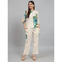 Newd Beige Cotton Blend Printed Co-Ord Set-picture-28