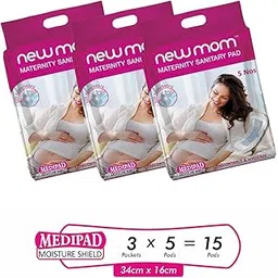 Newmom Disposable Maternity Pad-value Pack-pack Of 5 X 3-15 Nos (Medi Pad).-picture-16