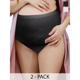 NEWMOM Pack Of 2 High-Rise Seamless Breathable Maternity Support Briefs 0803-232-picture-28