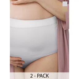 NEWMOM Pack Of 2 High-Rise Seamless Breathable Maternity Support Briefs 0803-245-picture-30