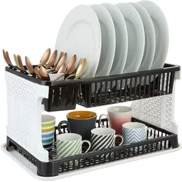 newon Polypropylene Kitchen Organiser Rack Utensil Kitchen Rack (black) Fruits/Vegetables Kitchen Rack Storage Basket-picture-20