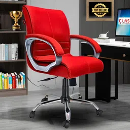 newturn MAXSON Mid back Work from home/Office/study/desk(WFH) chair (2 Yrs parts wrty) Leather Office Adjustable Arm Chair-picture-24