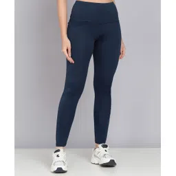 Solid Women Dark Blue Tights-image-2