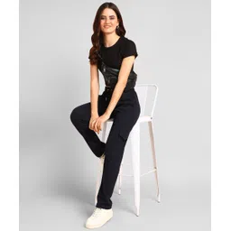 nexstep Women Solid Dark Blue Track Pants image 4