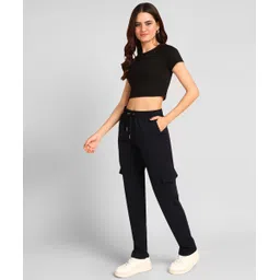 nexstep Women Solid Dark Blue Track Pants image 3