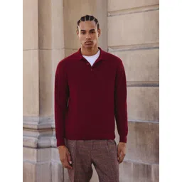 NEXT Geometric Self Design Shirt Collar Pullover-picture-17