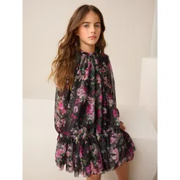 NEXT Girls Floral Print Puff Sleeve A-Line Dress-picture-18
