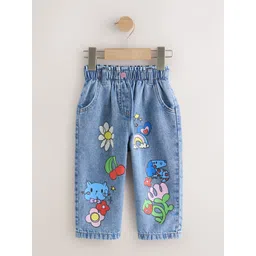 NEXT Girls Regular Fit Mid-Rise Printed Pure Cotton Jeans-picture-53