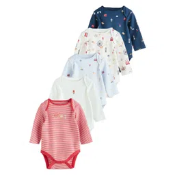 NEXT Infants Pack of 5 Long Sleeve Printed Pure Cotton Baby Bodysuits-picture-33
