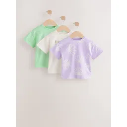 NEXT Kids Girls Set Of 3 Printed Pure Cotton T-Shirts-picture-33