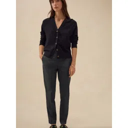 NEXT Women Checked Slim Fit Chinos Trousers-picture-30