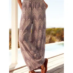 NEXT Women Wide Leg Geometric Printed Trousers-picture-33