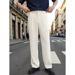 Next One Men Smart Loose Fit Easy Wash Pleated Trousers-picture-33