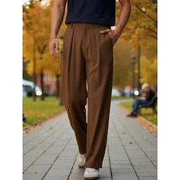 Next One Men Smart Straight Fit Easy Wash Pleated Trousers-picture-13
