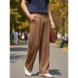 Next One Men Smart Straight Fit Easy Wash Pleated Trousers-picture-35