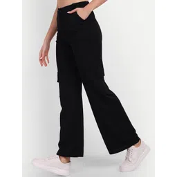 Next One Women Relaxed Straight Leg Loose Fit High-Rise Easy Wash Cargo Trousers image 1