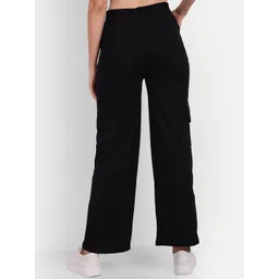 Next One Women Relaxed Straight Leg Loose Fit High-Rise Easy Wash Cargo Trousers image 2
