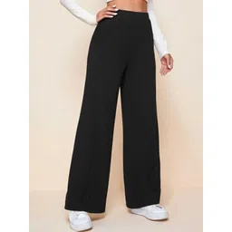Next One Women Relaxed Straight Leg Loose Fit High-Rise Easy Wash Trousers-picture-36