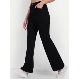 Next One Women Smart Flared High-Rise Easy Wash Bootcut Trousers-picture-21