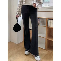 Next One Women Smart Flared High-Rise Easy Wash Trousers-picture-13