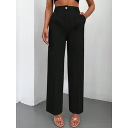 Next One Women Smart High-Rise Easy Wash Pleated Casual Trousers-picture-40